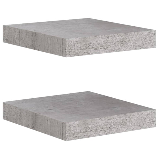 Wandschappen 2 st zwevend 23x23,5x3,8 cm MDF betongrijs MeubelReus