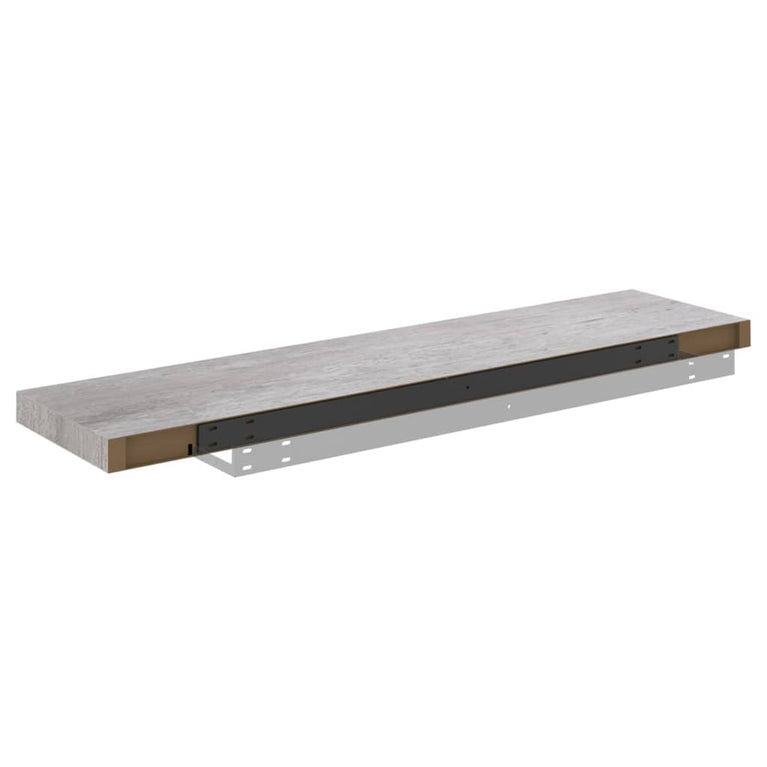 Wandschap zwevend 90x23,5x3,8 cm MDF betongrijs MeubelReus
