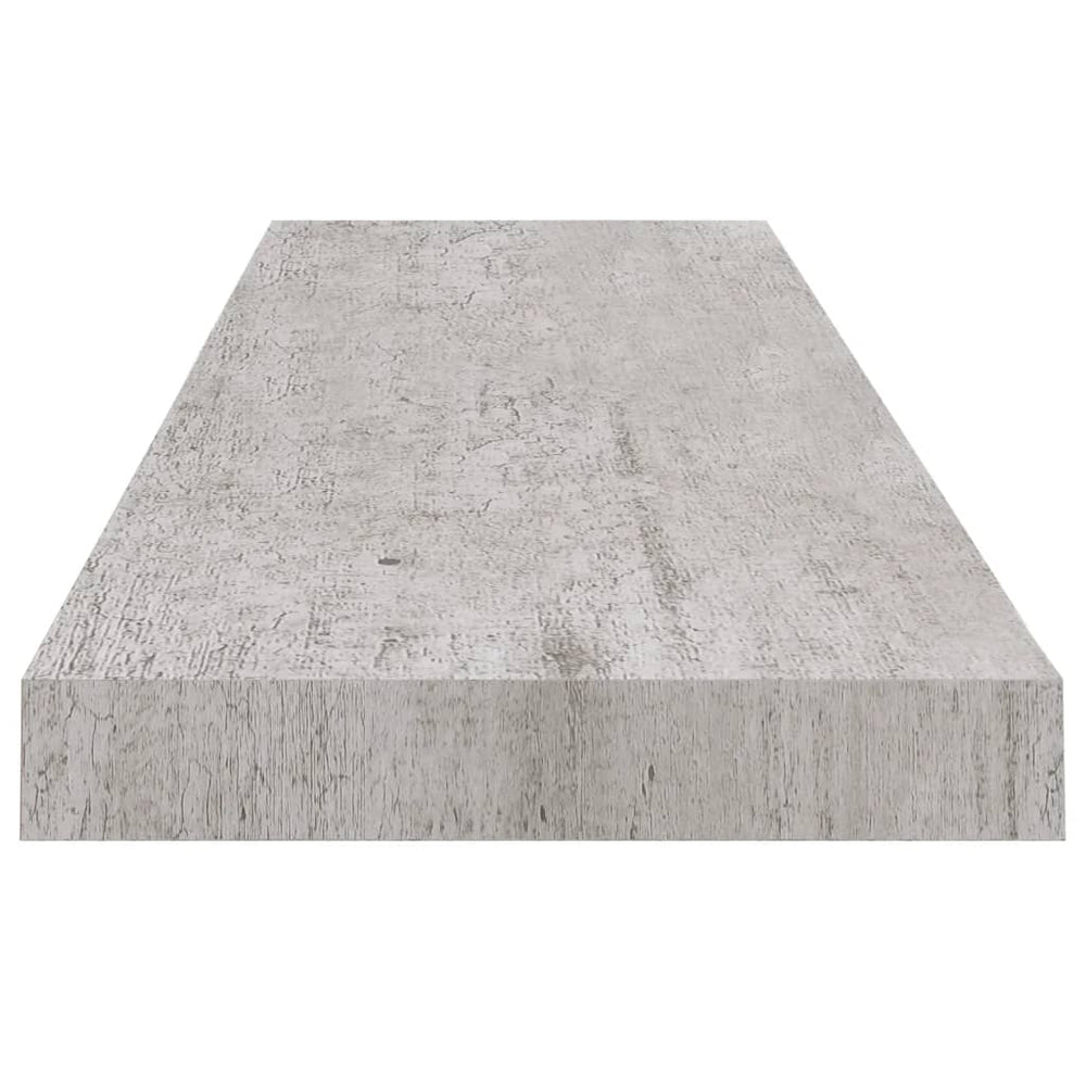 Wandschappen zwevend 2 st 90x23,5x3,8 cm MDF betongrijs MeubelReus