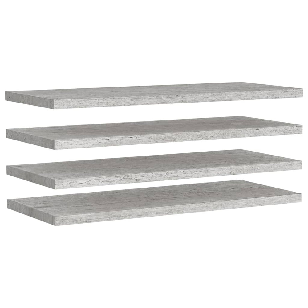 Wandschappen zwevend 4 st 90x23,5x3,8 cm MDF betongrijs MeubelReus