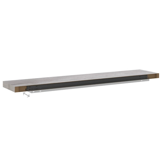 Wandschap zwevend 120x23,5x3,8 cm MDF betongrijs MeubelReus