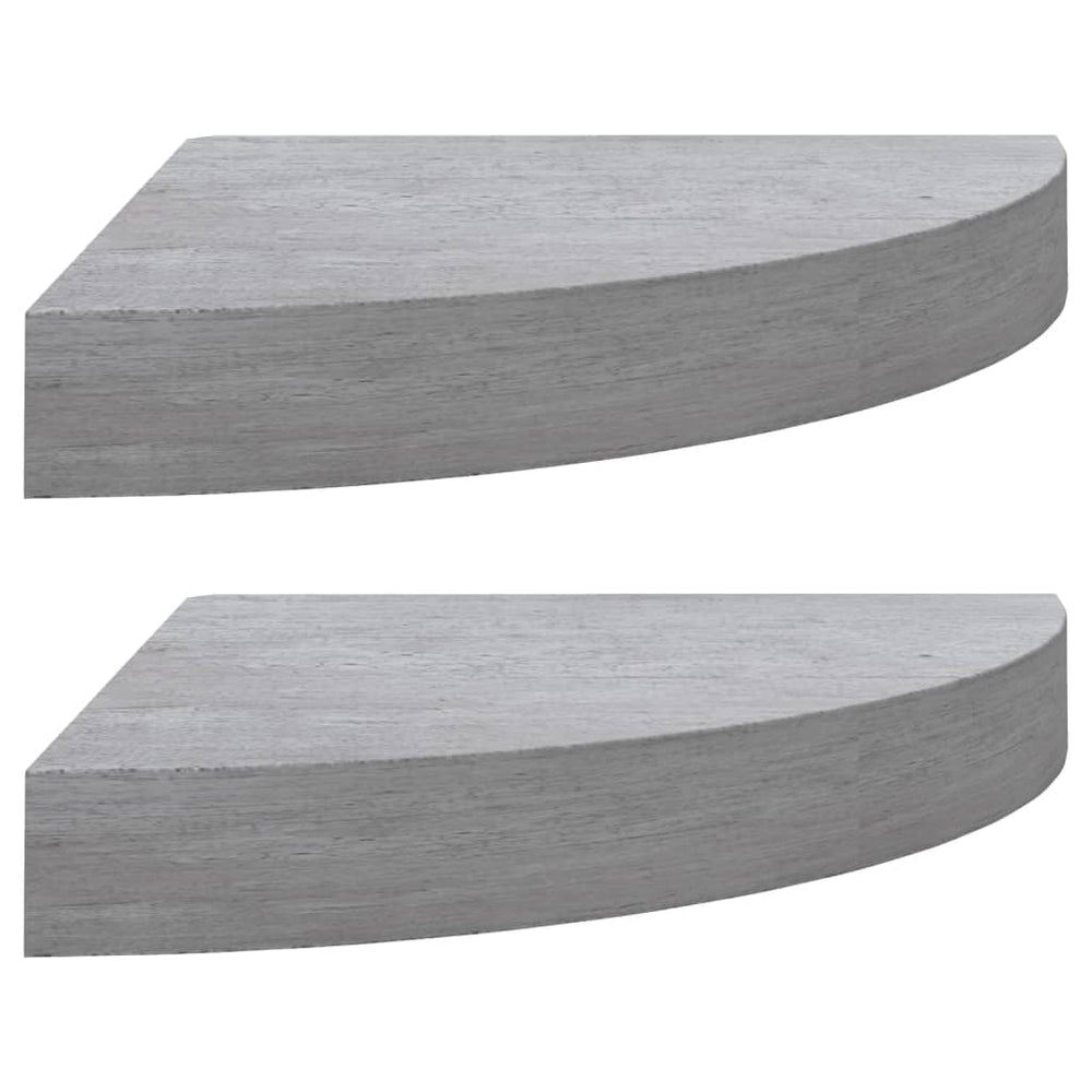 Hoekwandschappen 2 st 25x25x3,8 cm MDF betongrijs MeubelReus