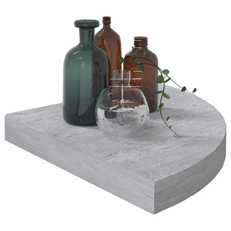 Hoekwandschap 35x35x3,8 cm MDF betongrijs MeubelReus