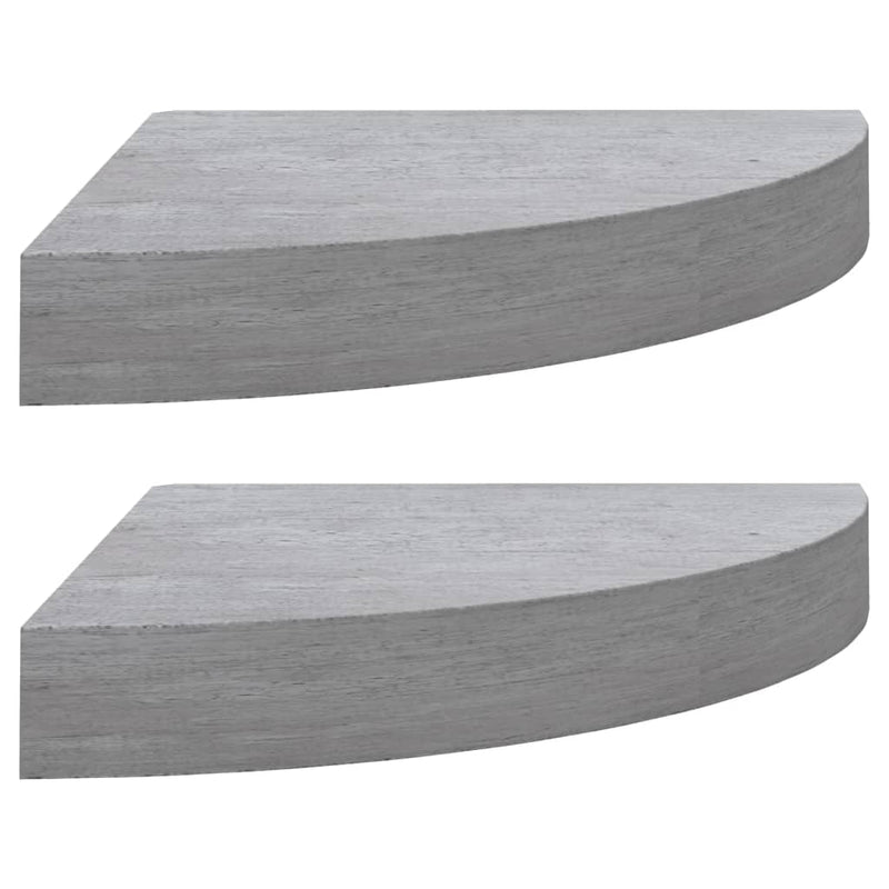 Hoekwandschappen 2 st 35x35x3,8 cm MDF betongrijs MeubelReus