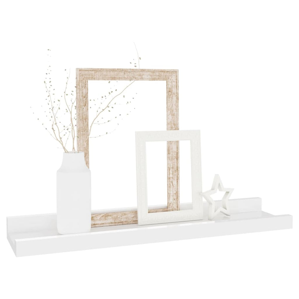 Wandschappen 2 st 40x9x3 cm hoogglans wit MeubelReus