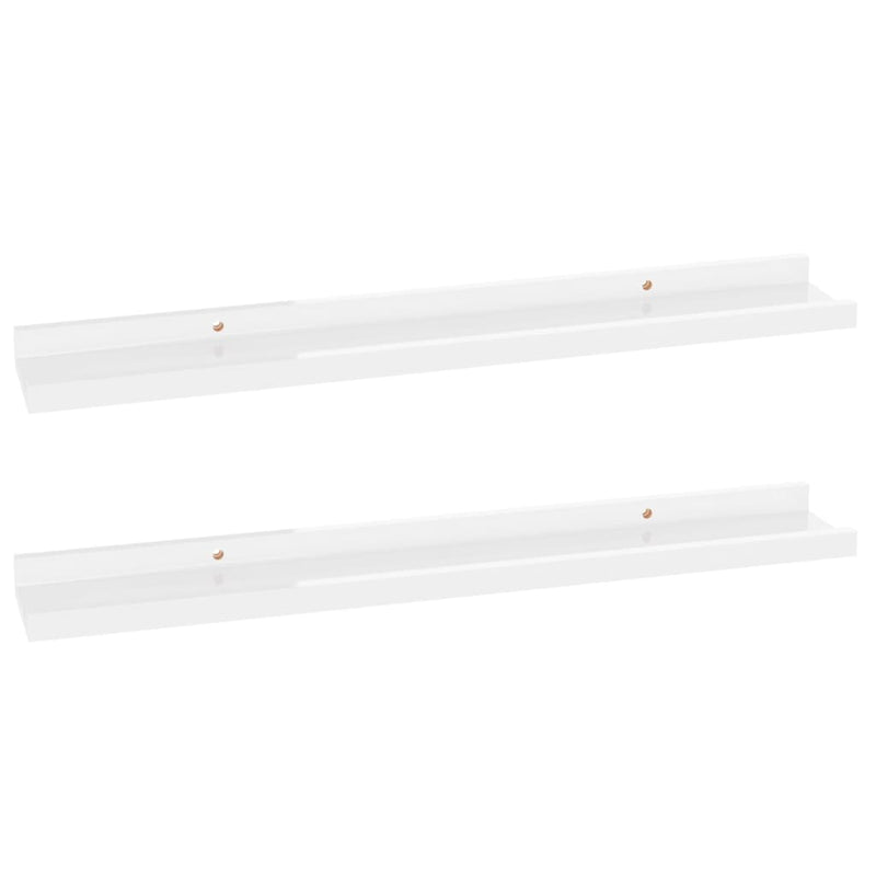 Wandschappen 2 st 60x9x3 cm hoogglans wit MeubelReus