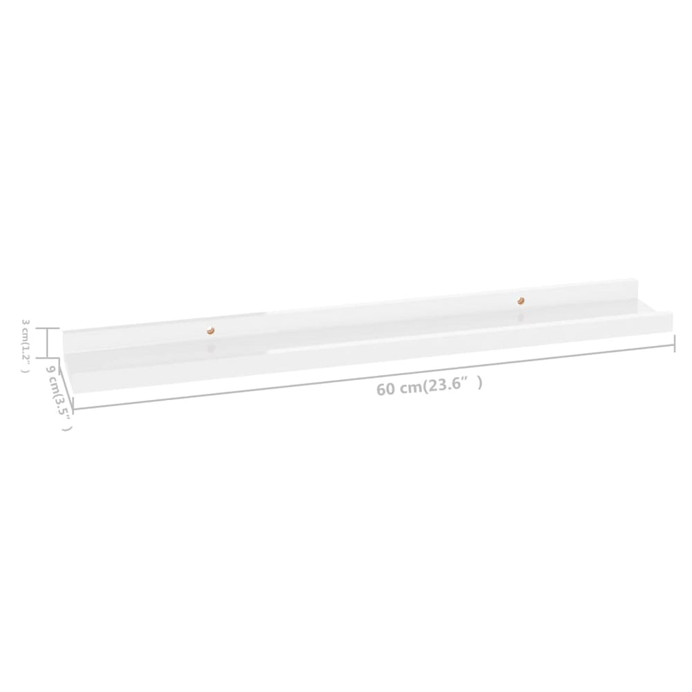Wandschappen 2 st 60x9x3 cm hoogglans wit MeubelReus