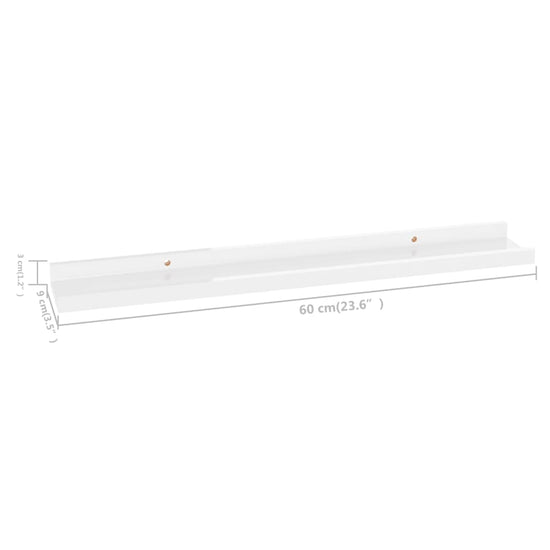 Wandschappen 2 st 60x9x3 cm hoogglans wit MeubelReus