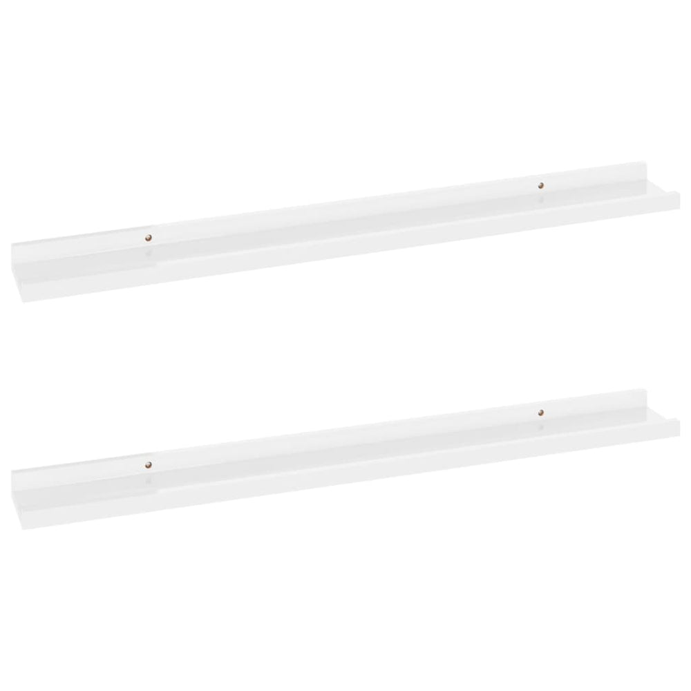 Wandschappen 2 st 80x9x3 cm hoogglans wit MeubelReus