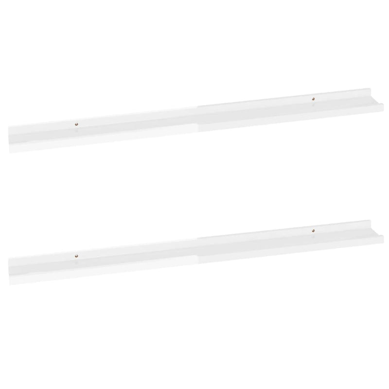 Wandschappen 2 st 100x9x3 cm hoogglans wit MeubelReus