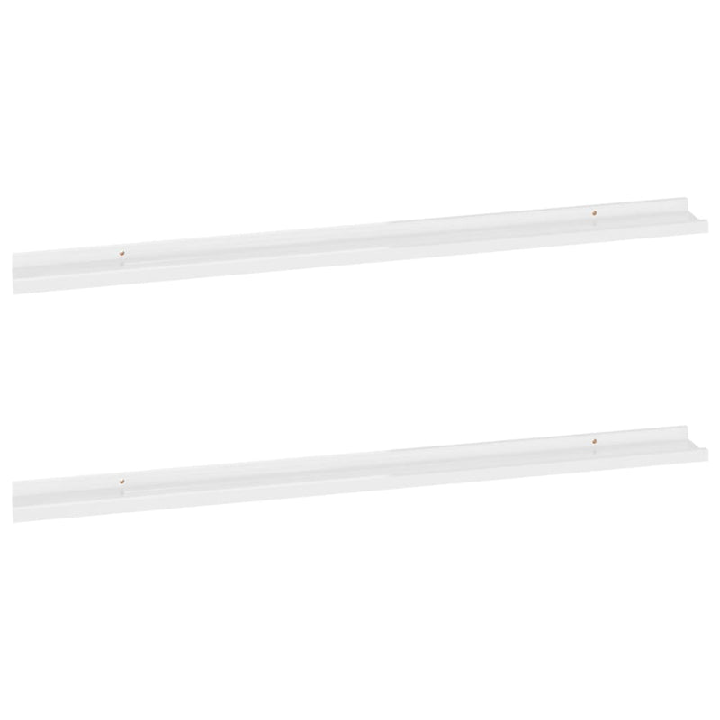 Wandschappen 2 st 115x9x3 cm hoogglans wit MeubelReus