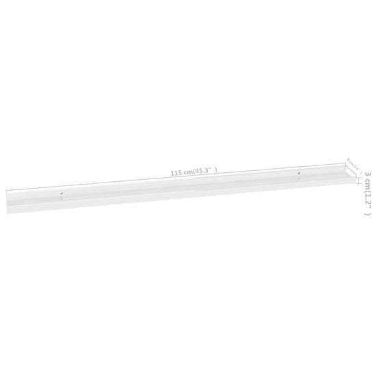 Wandschappen 2 st 115x9x3 cm hoogglans wit MeubelReus
