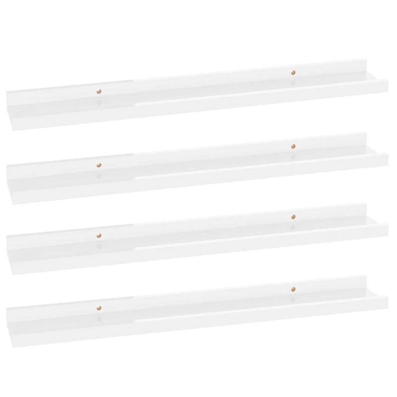 Wandschappen 4 st 60x9x3 cm hoogglans wit MeubelReus