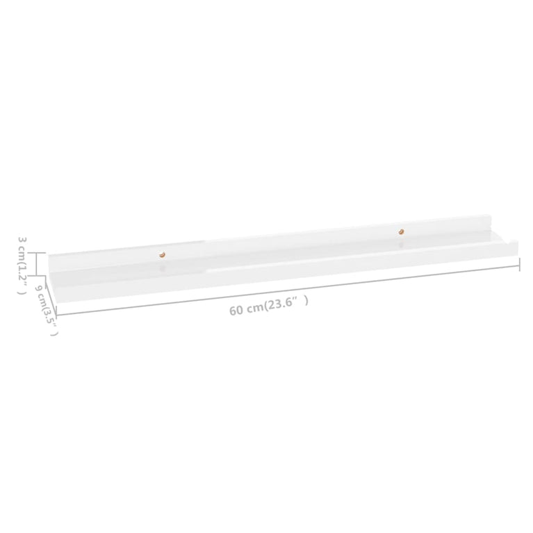 Wandschappen 4 st 60x9x3 cm hoogglans wit MeubelReus