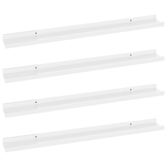 Wandschappen 4 st 80x9x3 cm hoogglans wit MeubelReus