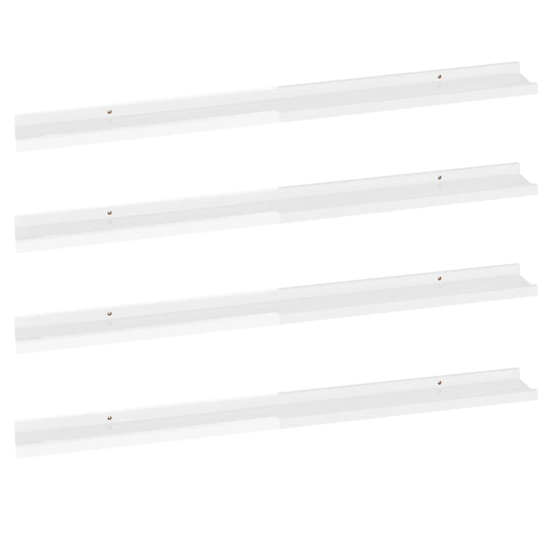 Wandschappen 4 st 100x9x3 cm hoogglans wit MeubelReus