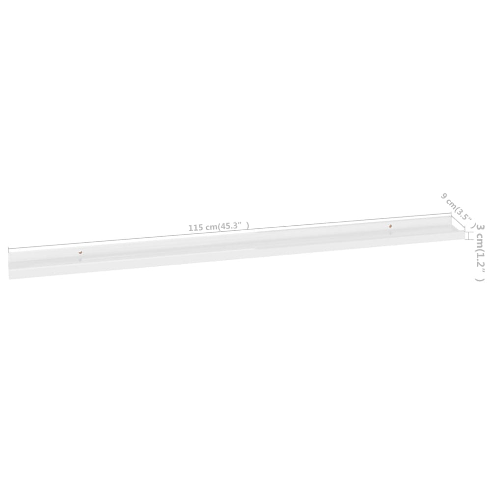 Wandschappen 4 st 115x9x3 cm hoogglans wit MeubelReus