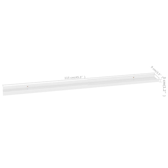 Wandschappen 4 st 115x9x3 cm hoogglans wit MeubelReus