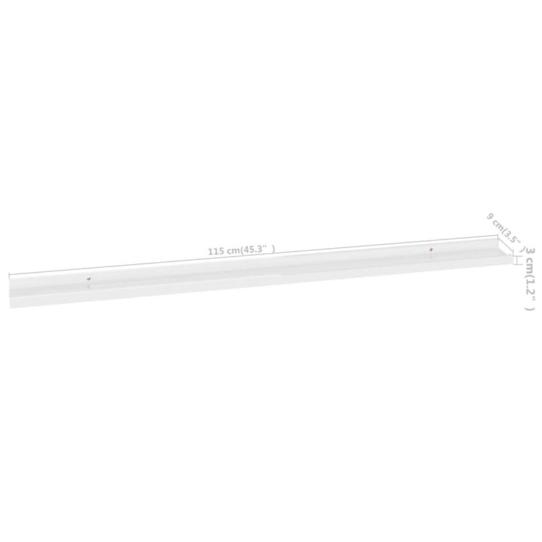 Wandschappen 4 st 115x9x3 cm hoogglans wit MeubelReus