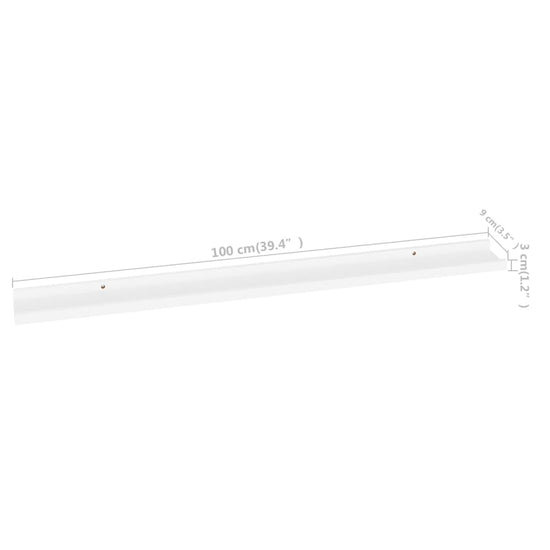 Wandschappen 2 st 100x9x3 cm wit MeubelReus