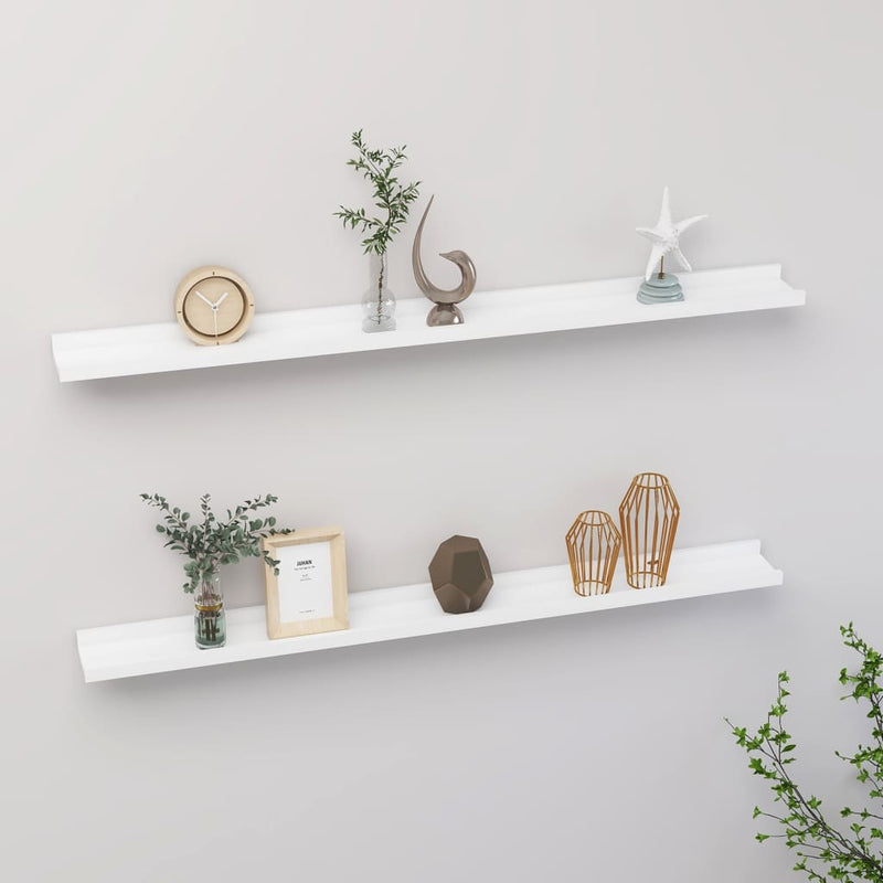 Wandschappen 2 st 100x9x3 cm wit MeubelReus
