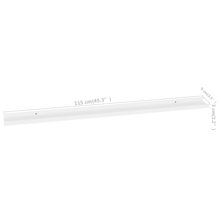 Wandschappen 2 st 115x9x3 cm wit MeubelReus