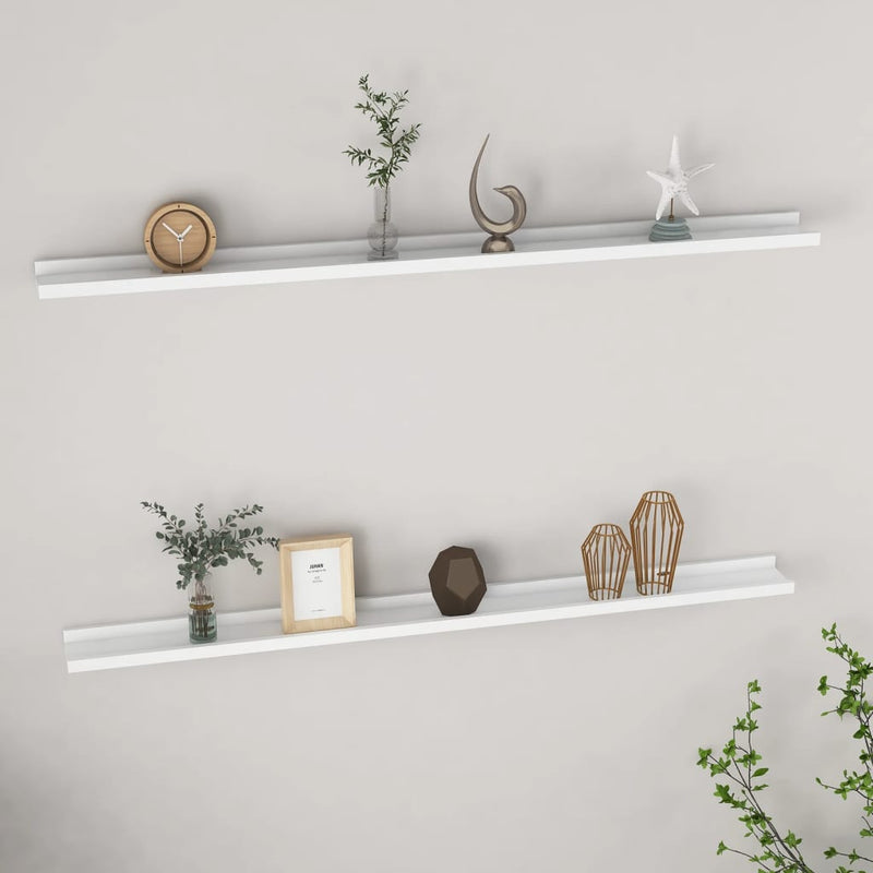 Wandschappen 2 st 115x9x3 cm wit MeubelReus
