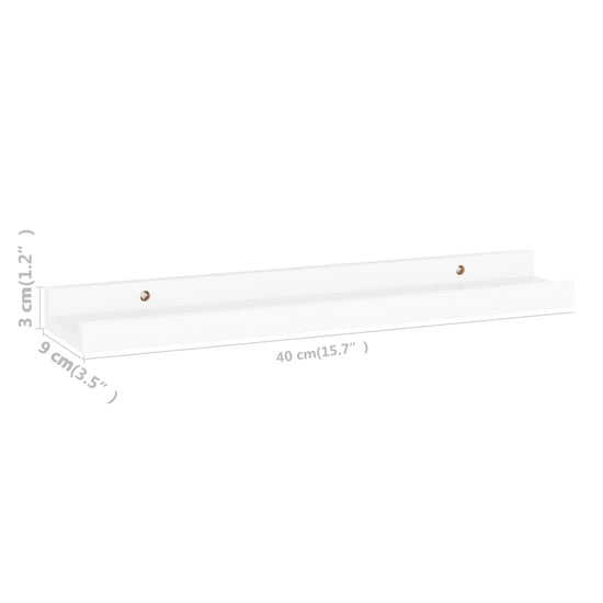 Wandschappen 4 st 40x9x3 cm wit MeubelReus