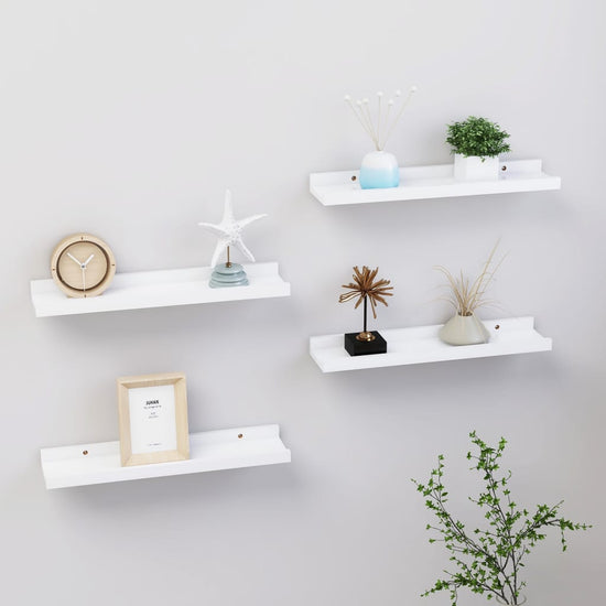 Wandschappen 4 st 40x9x3 cm wit MeubelReus