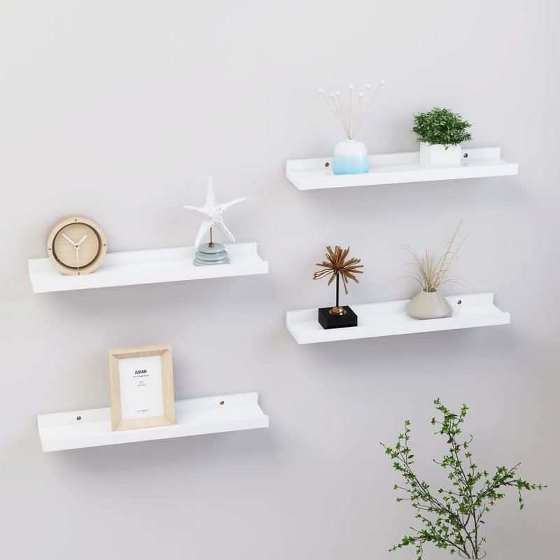 Wandschappen 4 st 40x9x3 cm wit MeubelReus
