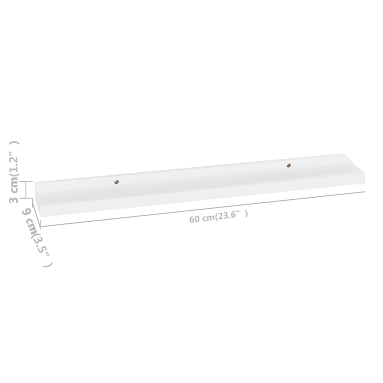 Wandschappen 4 st 60x9x3 cm wit MeubelReus