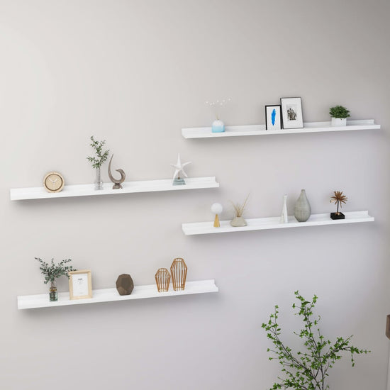 Wandschappen 4 st 100x9x3 cm wit MeubelReus