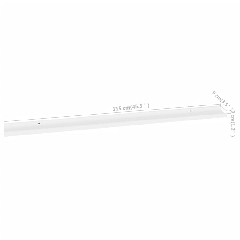 Wandschappen 4 st 115x9x3 cm wit MeubelReus