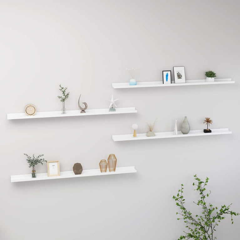 Wandschappen 4 st 115x9x3 cm wit MeubelReus
