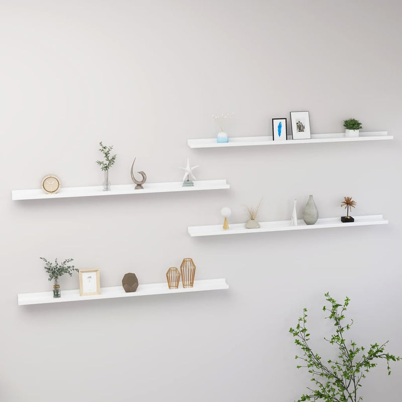 Wandschappen 4 st 115x9x3 cm wit MeubelReus