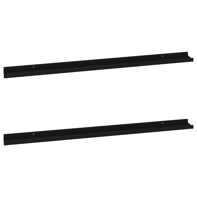 Wandschappen 2 st 115x9x3 cm zwart MeubelReus