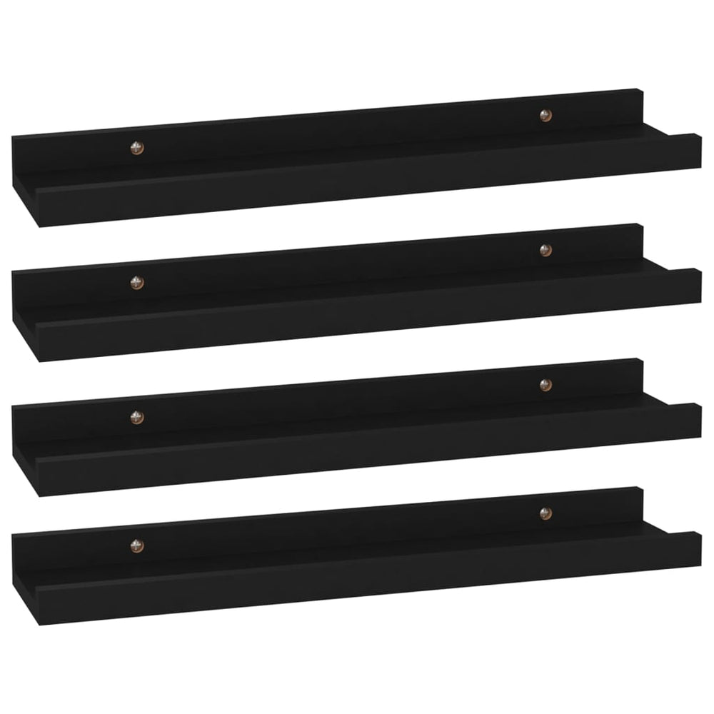 Wandschappen 4 st 40x9x3 cm zwart MeubelReus