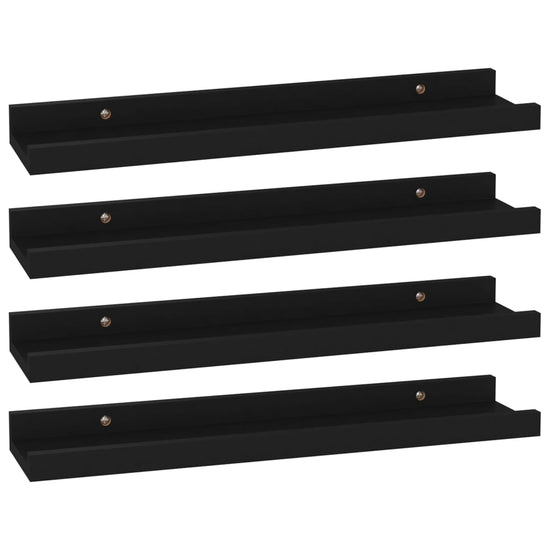 Wandschappen 4 st 40x9x3 cm zwart MeubelReus
