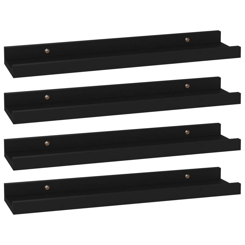 Wandschappen 4 st 40x9x3 cm zwart MeubelReus