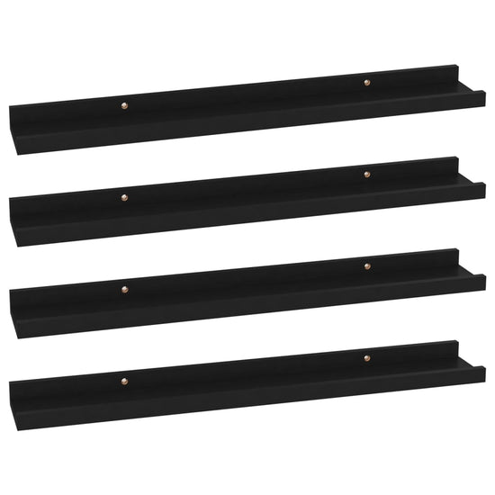 Wandschappen 4 st 60x9x3 cm zwart MeubelReus