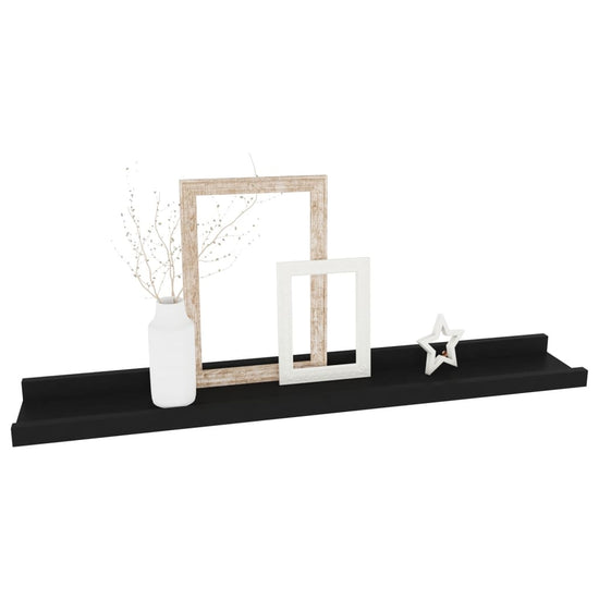 Wandschappen 4 st 60x9x3 cm zwart MeubelReus