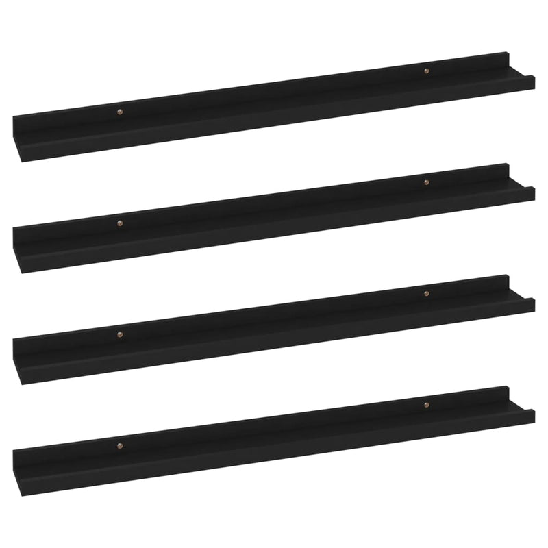 Wandschappen 4 st 80x9x3 cm zwart MeubelReus