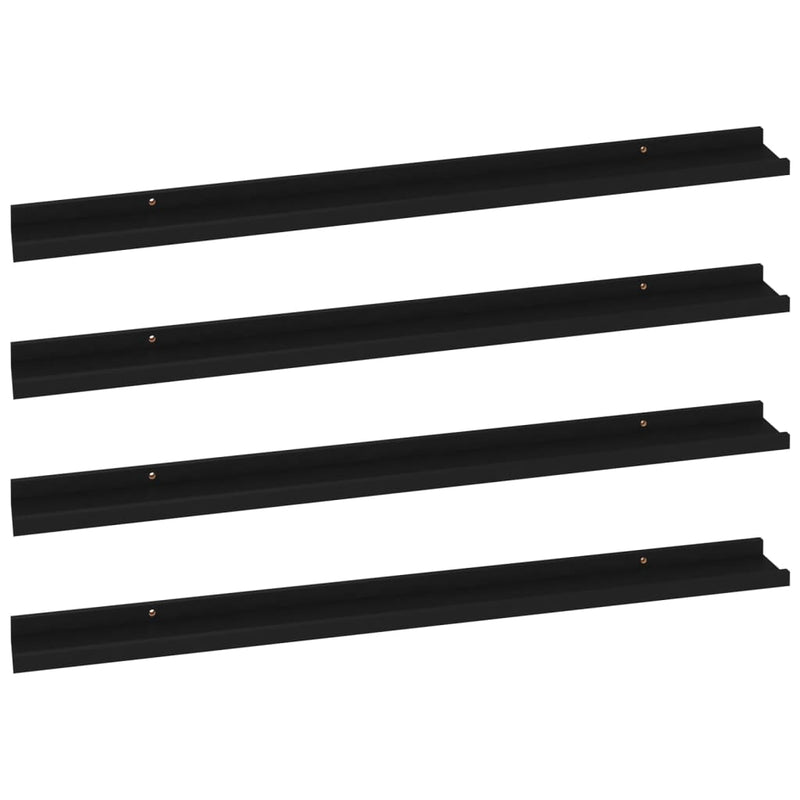 Wandschappen 4 st 100x9x3 cm zwart MeubelReus