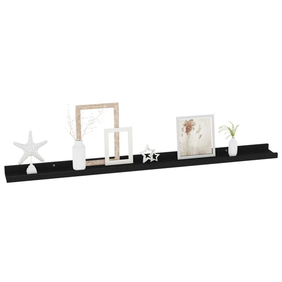 Wandschappen 4 st 100x9x3 cm zwart MeubelReus