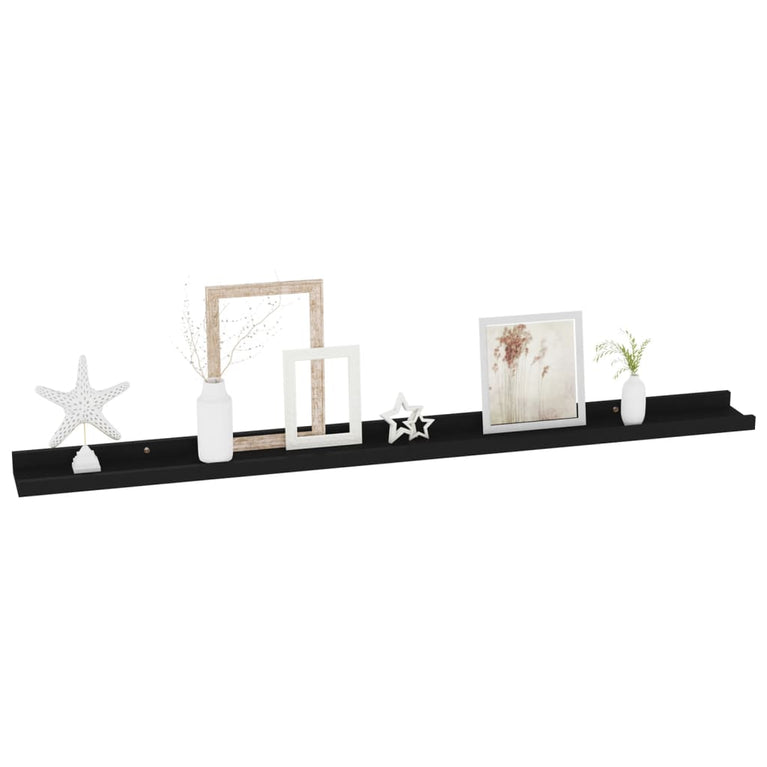 Wandschappen 4 st 100x9x3 cm zwart MeubelReus