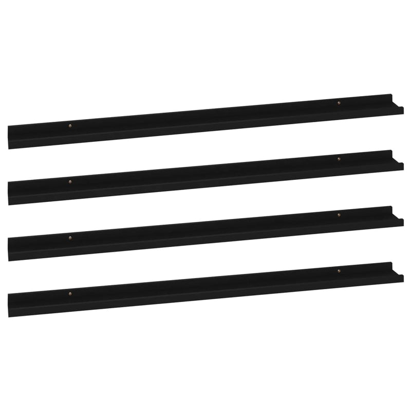 Wandschappen 4 st 115x9x3 cm zwart MeubelReus