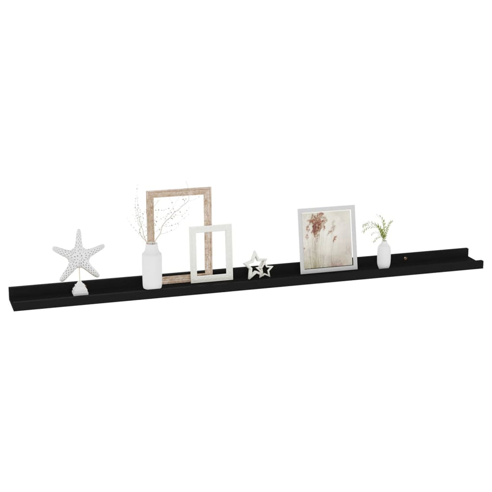 Wandschappen 4 st 115x9x3 cm zwart MeubelReus
