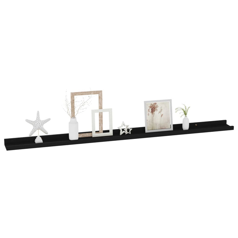 Wandschappen 4 st 115x9x3 cm zwart MeubelReus