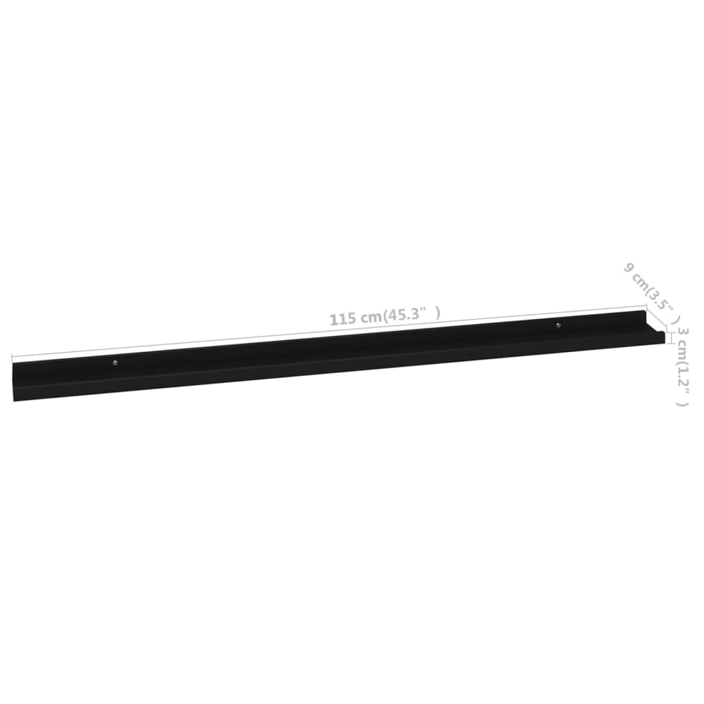 Wandschappen 4 st 115x9x3 cm zwart MeubelReus
