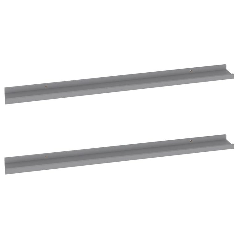 Wandschappen 2 st 100x9x3 cm grijs MeubelReus